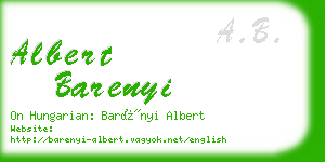 albert barenyi business card